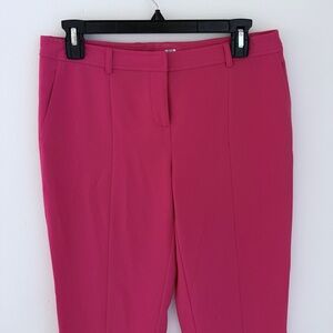 St. John Pink Tailored Pants Size 2 | Gold Logo Detail | Luxury